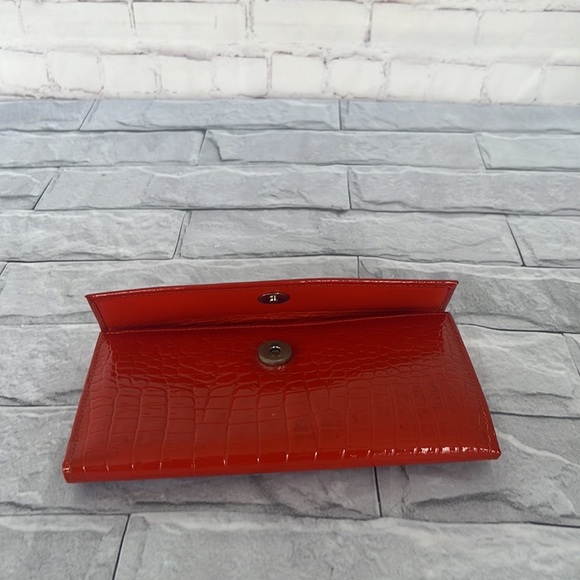 Lamb leather orange trifold wallet - Picture 7 of 10